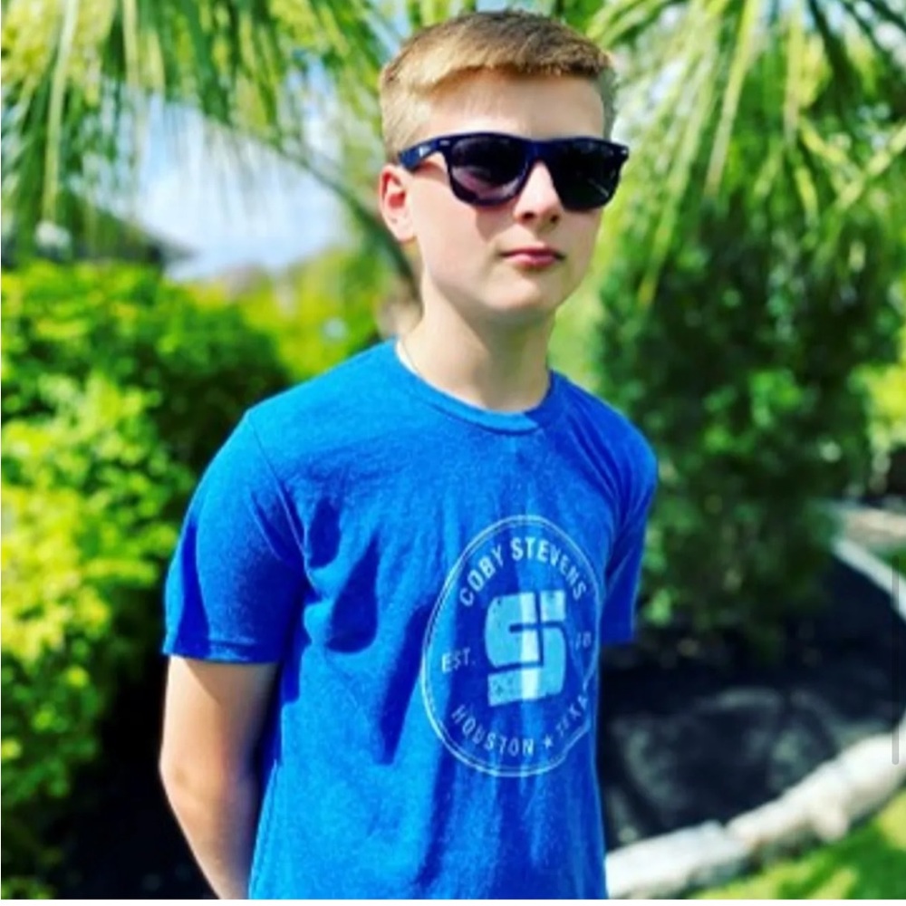 CS Youth Blue Distressed Classic Logo T-Shirt